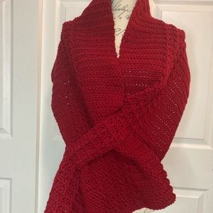 Crochet blanket scarf